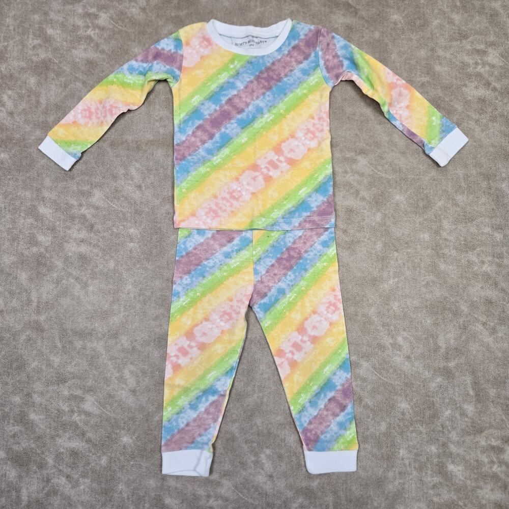 Burt's Bees Pajamas 18 Months Tie-Dye Rainbow Pj's Lucky Charm